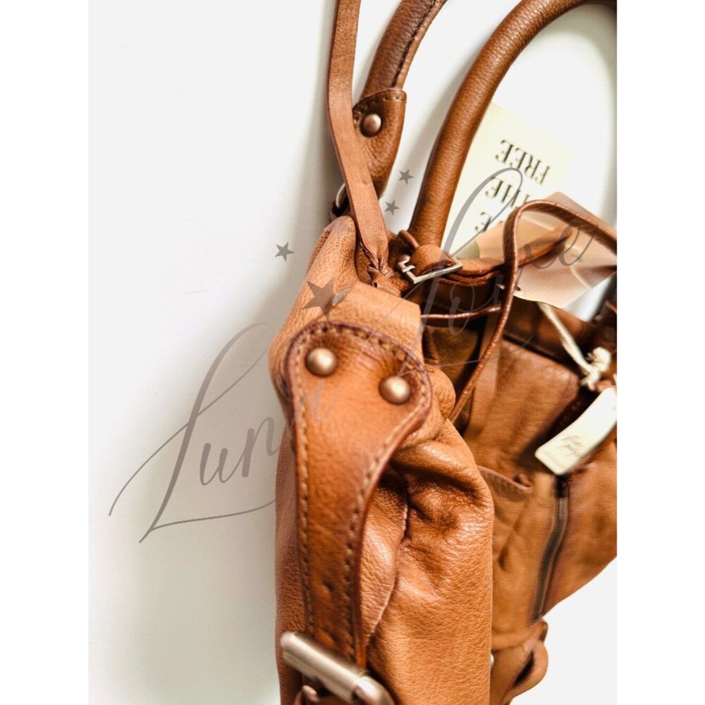 FREE PEOPLE We The Free Baby Emerson Tote Bag In 🔥 Saddle 🔥 NWT - Picture 7 of 12